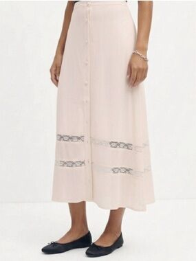 Reformation New With Tags Woods Cream Maxi Skirt Size 0